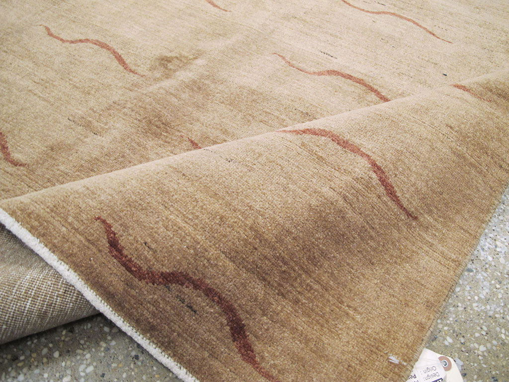 Modernist Persian Tabriz Rug, No.17509 - Staging