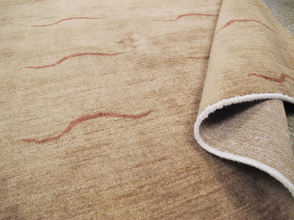 Modernist Persian Tabriz Rug, No.17509 - Staging