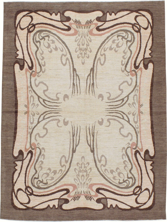 Modernist Persian Tabriz Rug, No.17516 - Staging