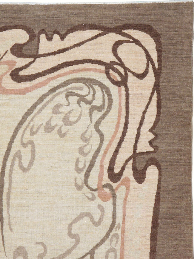 Modernist Persian Tabriz Rug, No.17516 - Staging