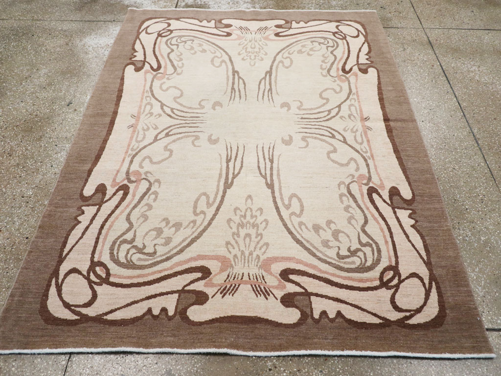 Modernist Persian Tabriz Rug, No.17516 - Staging