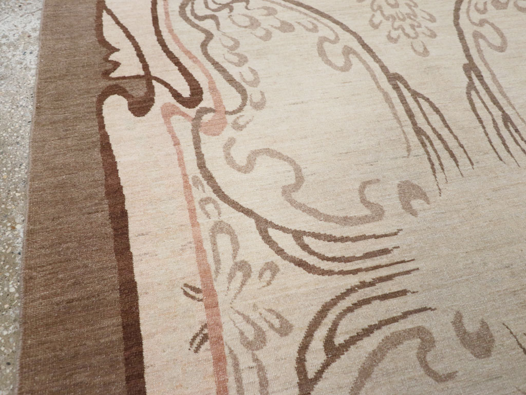 Modernist Persian Tabriz Rug, No.17516 - Staging