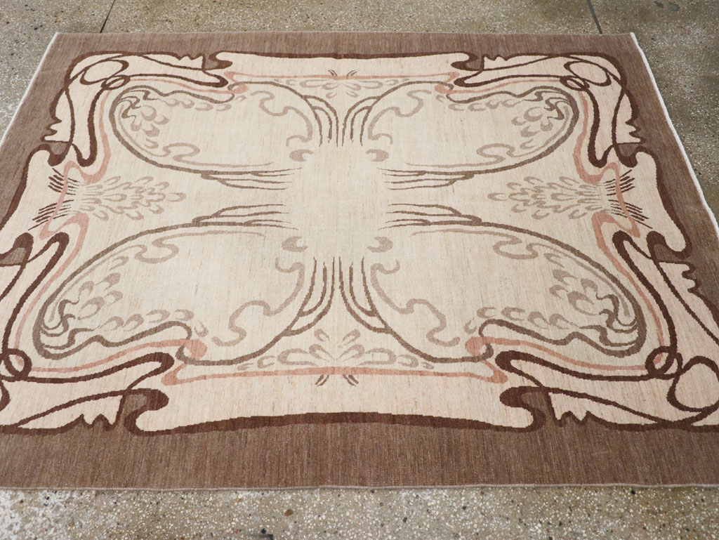 Modernist Persian Tabriz Rug, No.17516 - Staging