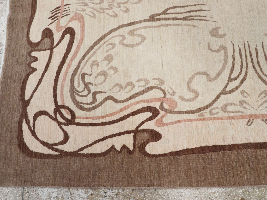 Modernist Persian Tabriz Rug, No.17516 - Staging