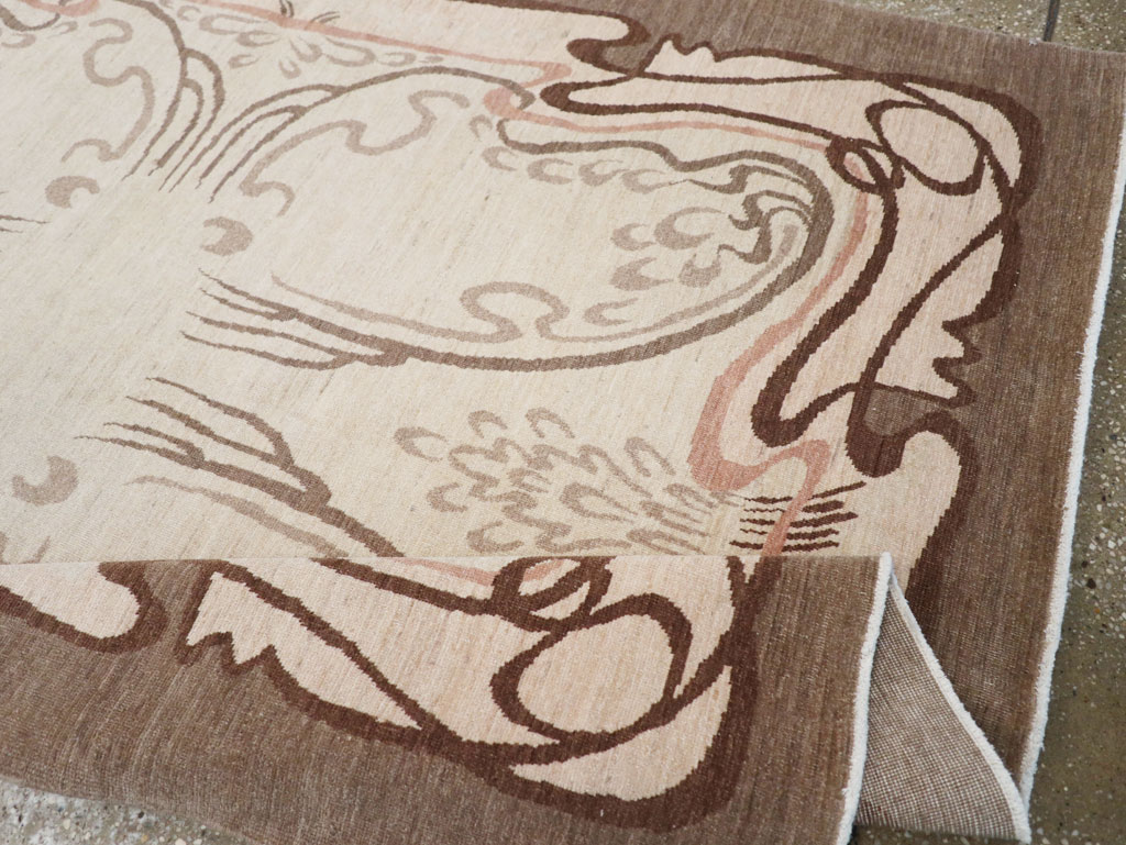 Modernist Persian Tabriz Rug, No.17516 - Staging