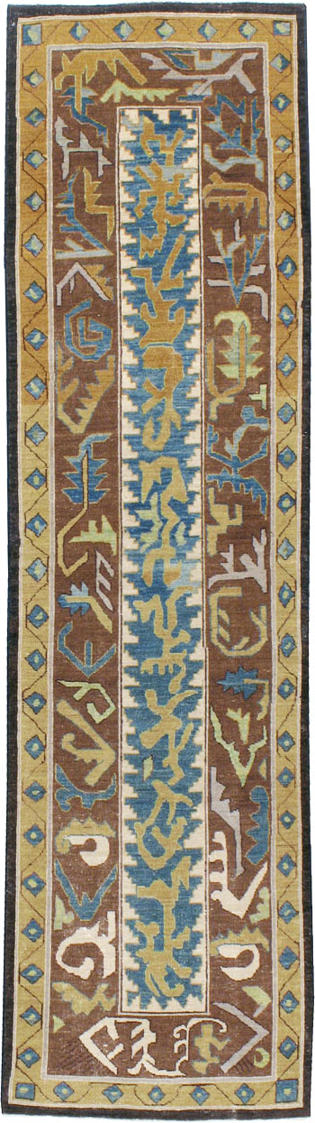 Modernist Persian Tabriz Runner, No.17517 - Staging