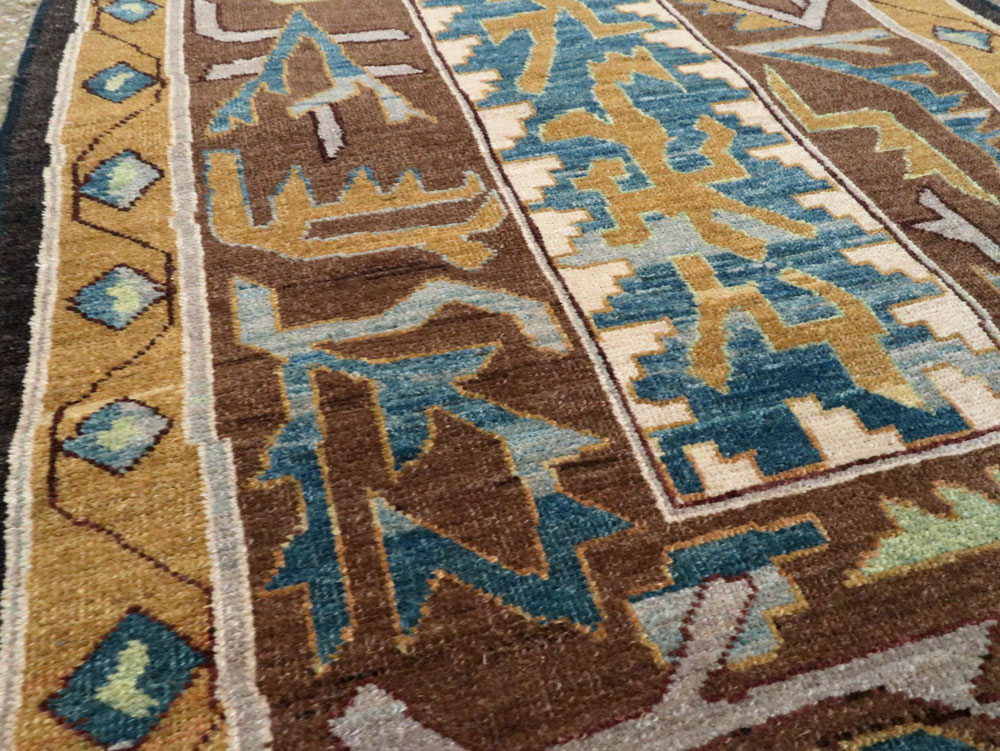 Modernist Persian Tabriz Runner, No.17517 - Staging