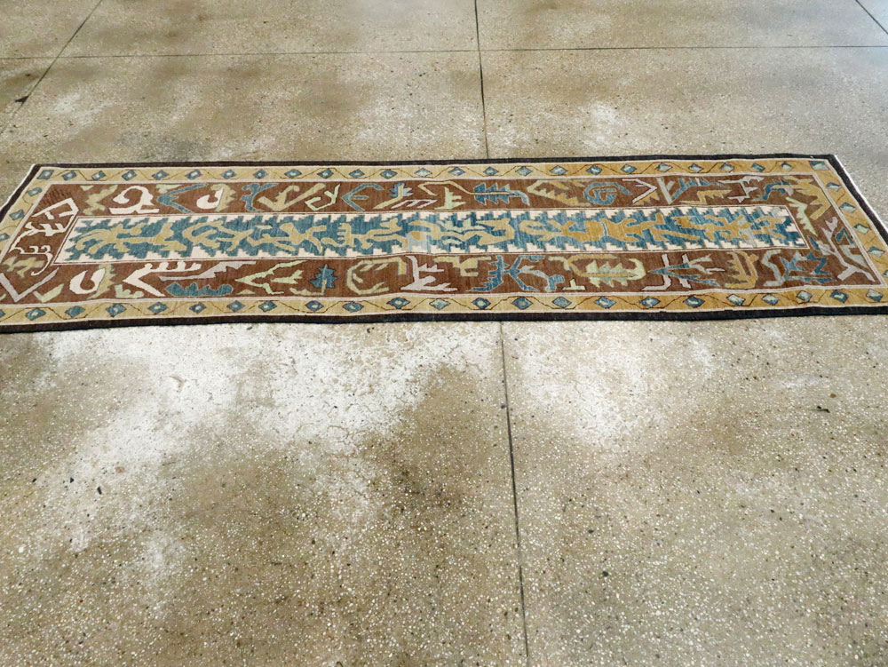 Modernist Persian Tabriz Runner, No.17517 - Staging