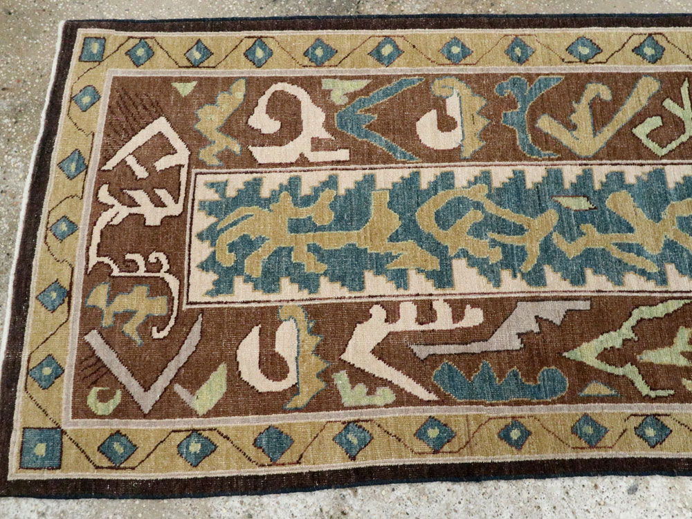 Modernist Persian Tabriz Runner, No.17517 - Staging