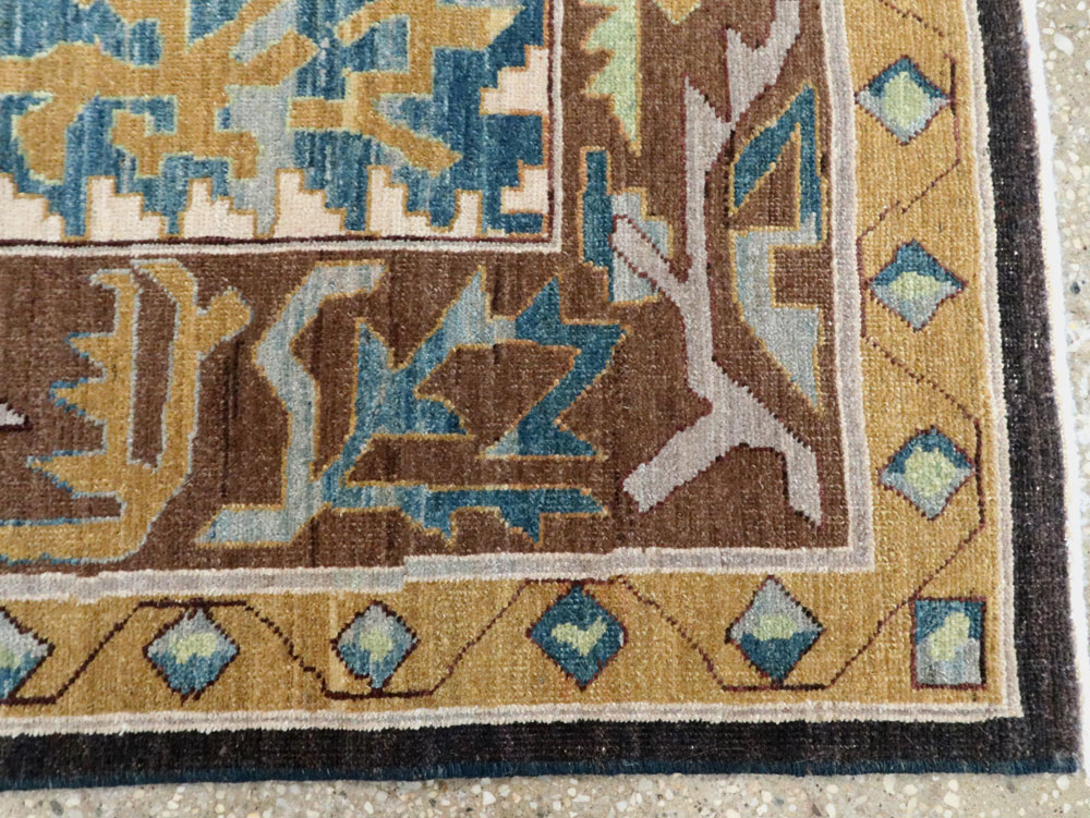 Modernist Persian Tabriz Runner, No.17517 - Staging