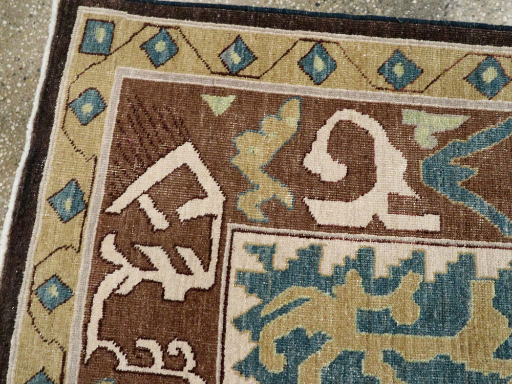 Modernist Persian Tabriz Runner, No.17517 - Staging