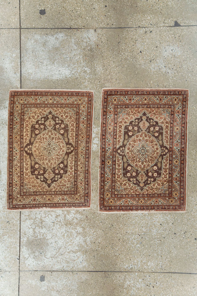Antique Persian Tabriz Hagi Jalili Rug (Pair: 1 of 2), No.17518 - Staging