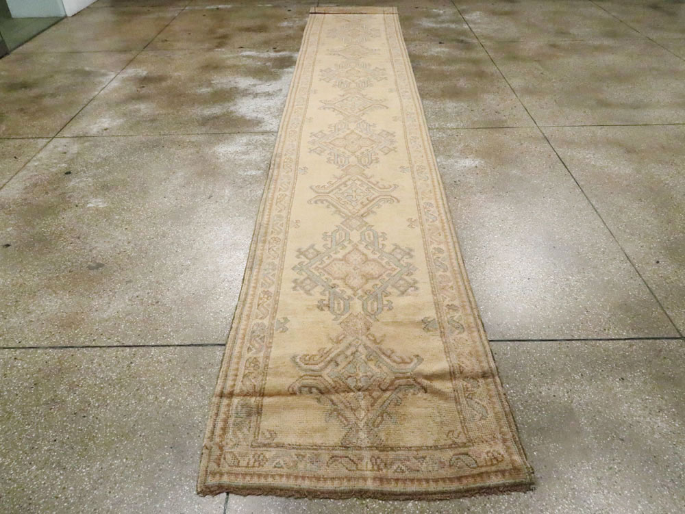Antique Turkish Oushak Runner, No.17555 - Staging