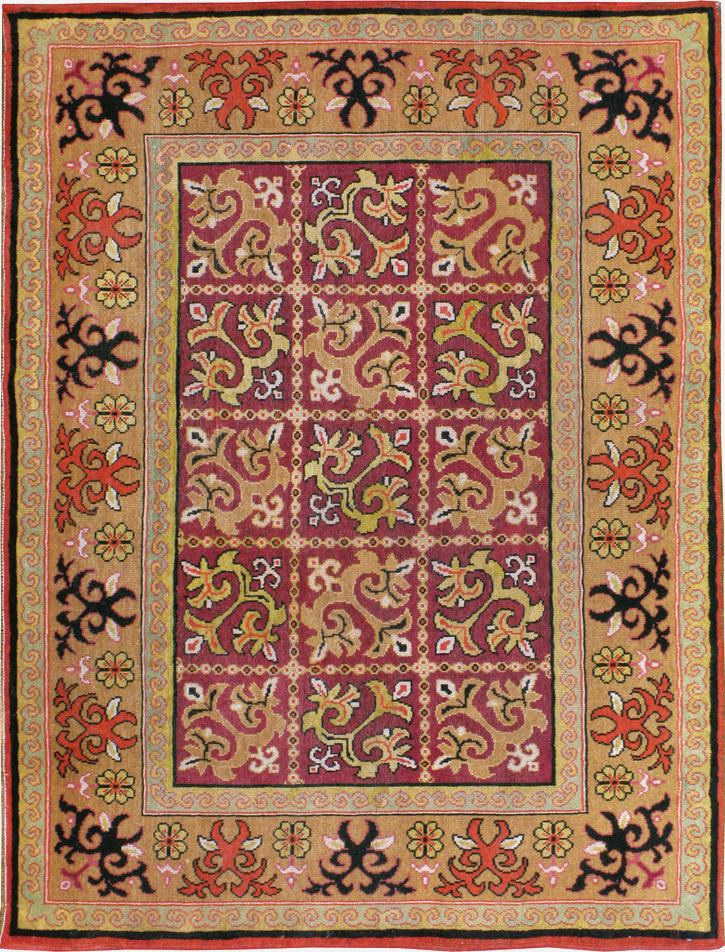 Antique East Turkestan Samarkand Rug, No.17563 - Staging