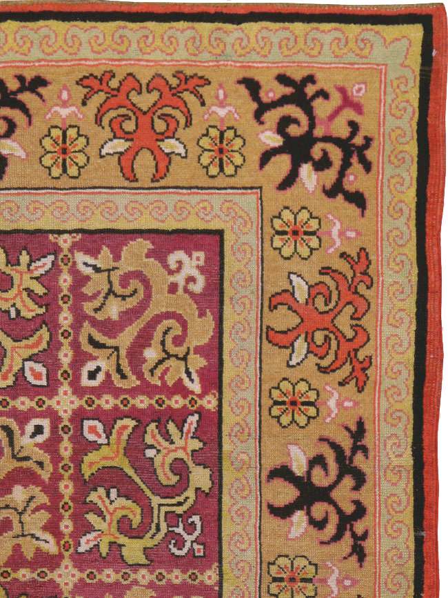 Antique East Turkestan Samarkand Rug, No.17563 - Staging