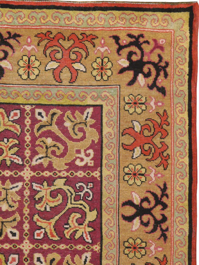 Antique East Turkestan Samarkand Rug, No.17563 - Staging