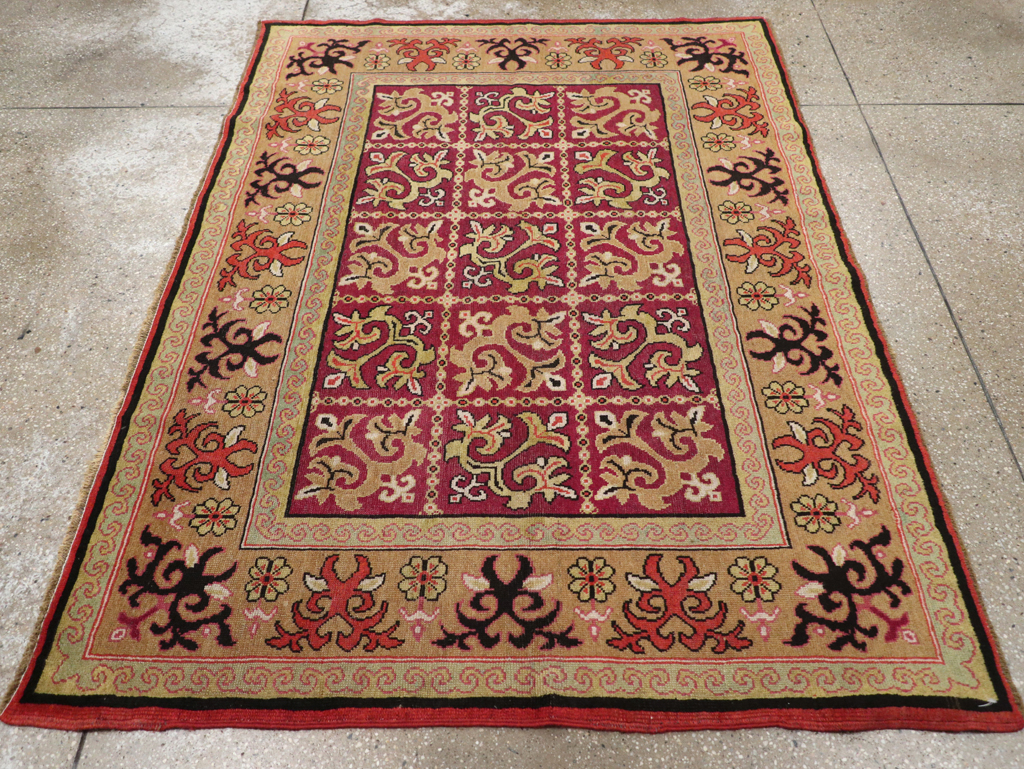 Antique East Turkestan Samarkand Rug, No.17563 - Staging