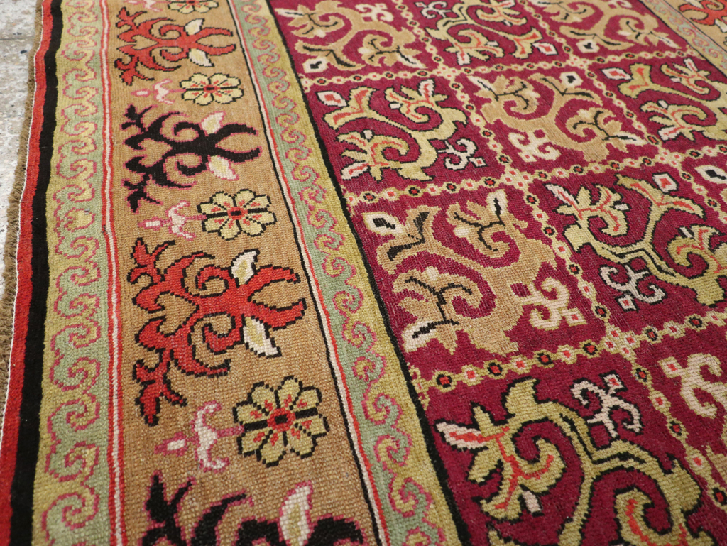 Antique East Turkestan Samarkand Rug, No.17563 - Staging