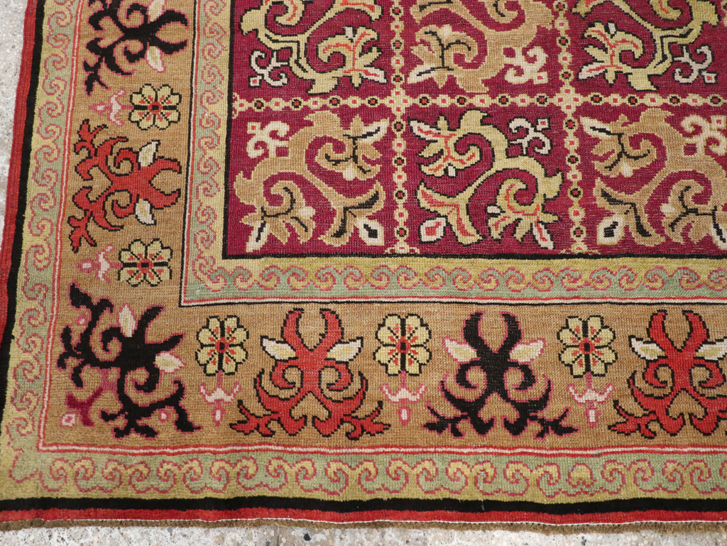 Antique East Turkestan Samarkand Rug, No.17563 - Staging