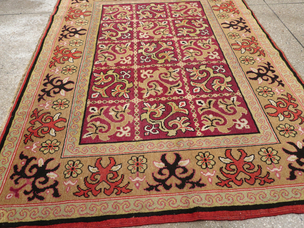 Antique East Turkestan Samarkand Rug, No.17563 - Staging