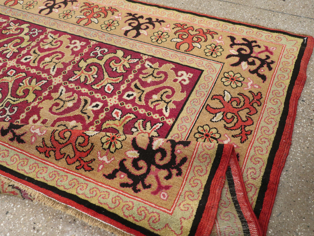 Antique East Turkestan Samarkand Rug, No.17563 - Staging