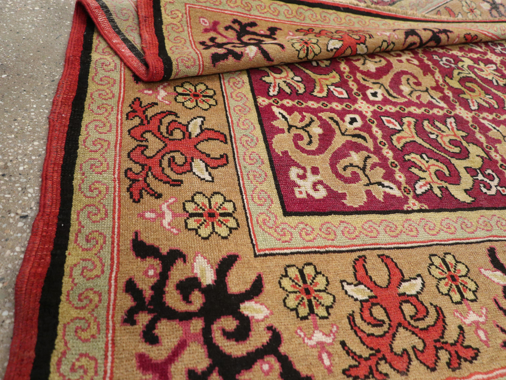 Antique East Turkestan Samarkand Rug, No.17563 - Staging