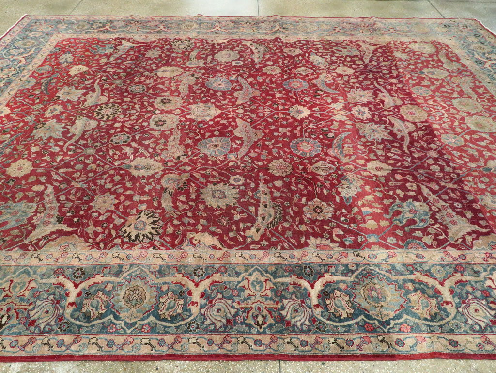 Antique Persian Tabriz Carpet, No.17609 - Staging
