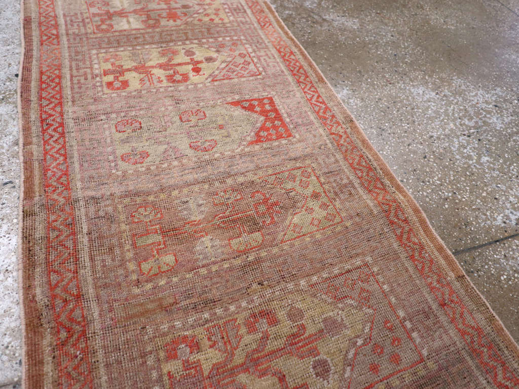 Vintage East Turkestan Khotan Saph Runner, No.17646 - Staging