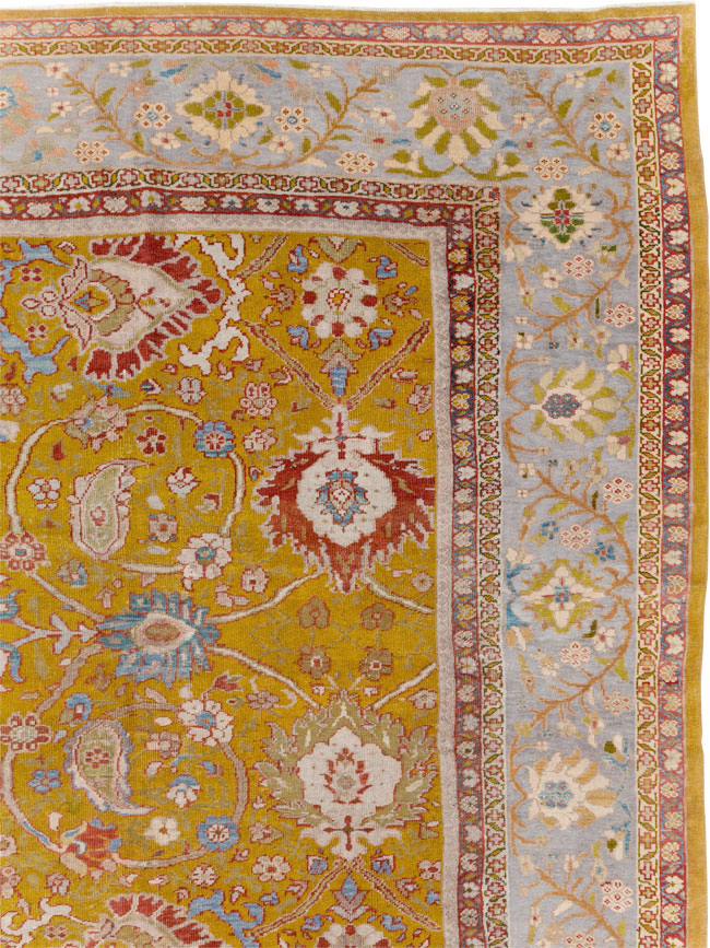Antique Persian Sultanabad Large Room Size Carpet, No.17668 - Staging