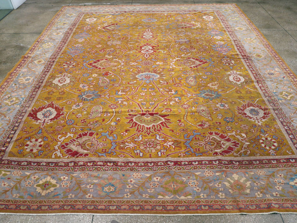 Antique Persian Sultanabad Large Room Size Carpet, No.17668 - Staging