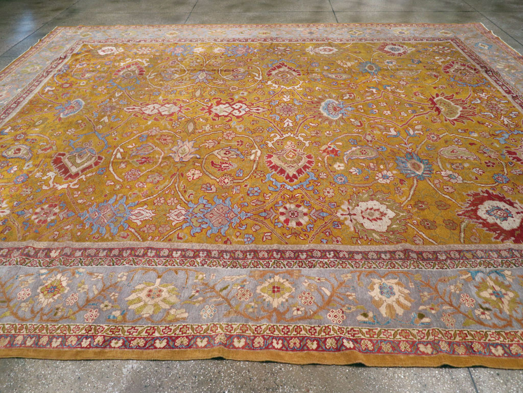 Antique Persian Sultanabad Large Room Size Carpet, No.17668 - Staging