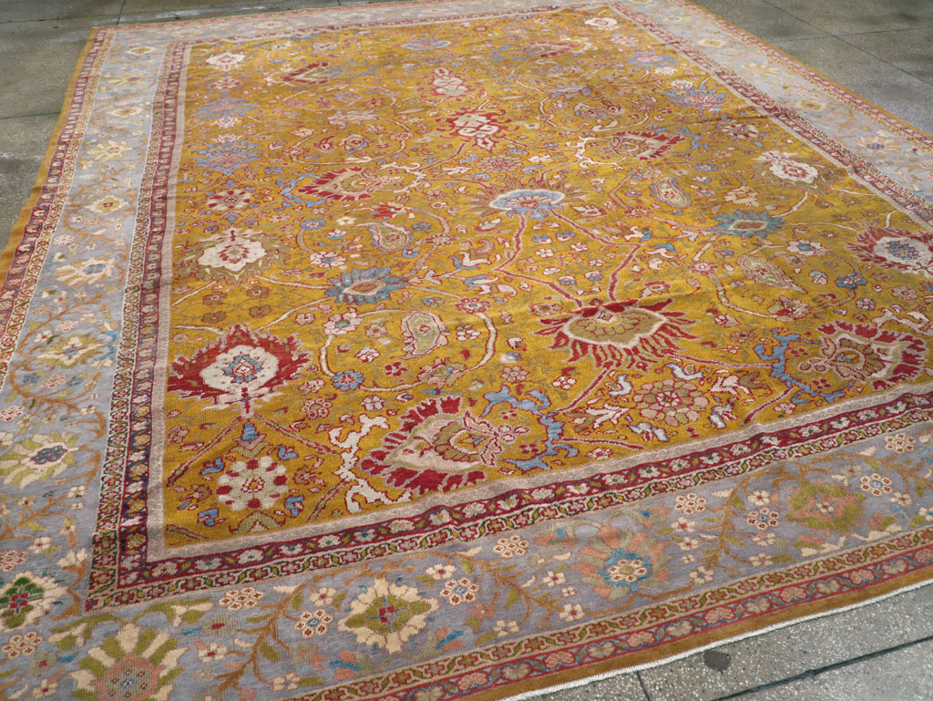 Antique Persian Sultanabad Large Room Size Carpet, No.17668 - Staging