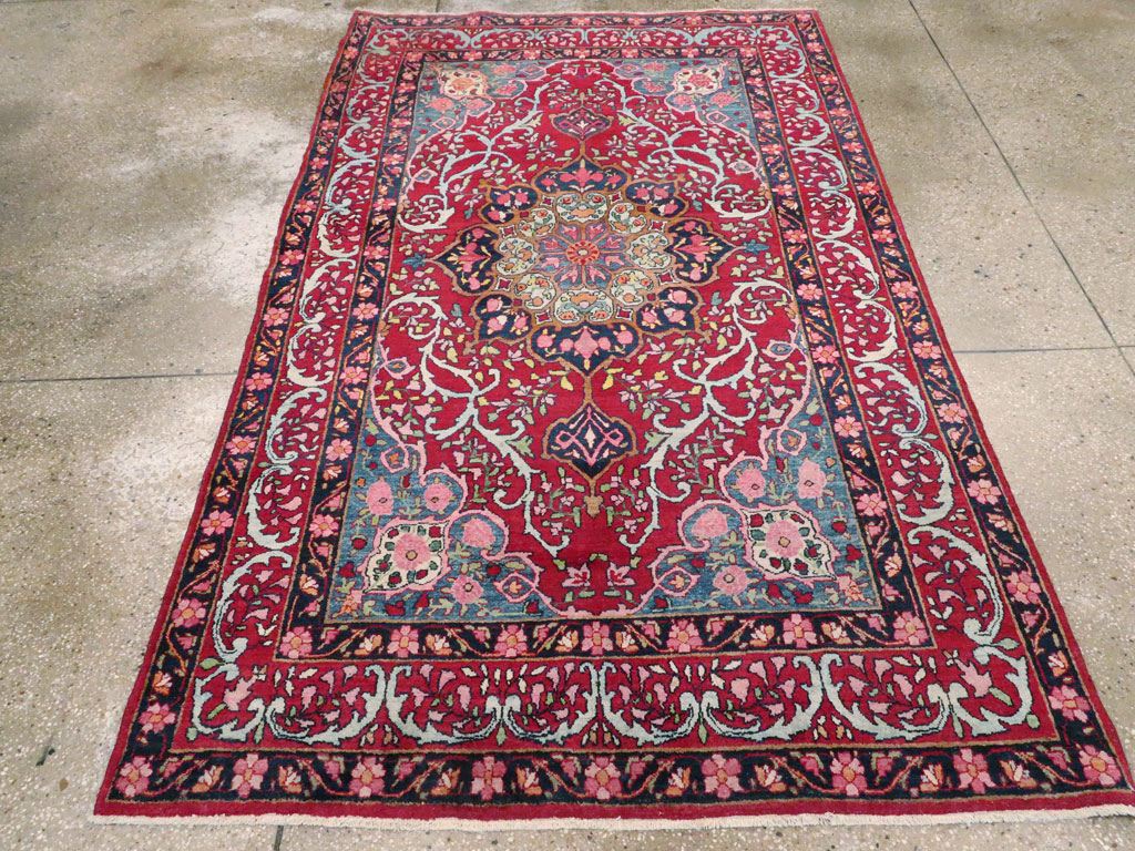 Vintage Persian Lavar Kerman Rug, No.17690 - Staging