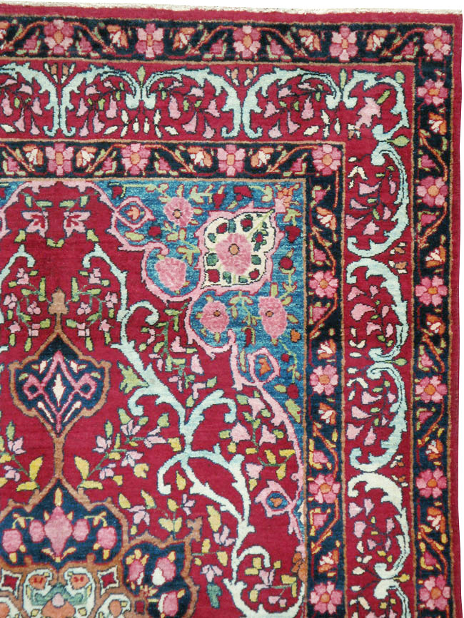 Vintage Persian Lavar Kerman Rug, No.17690 - Staging