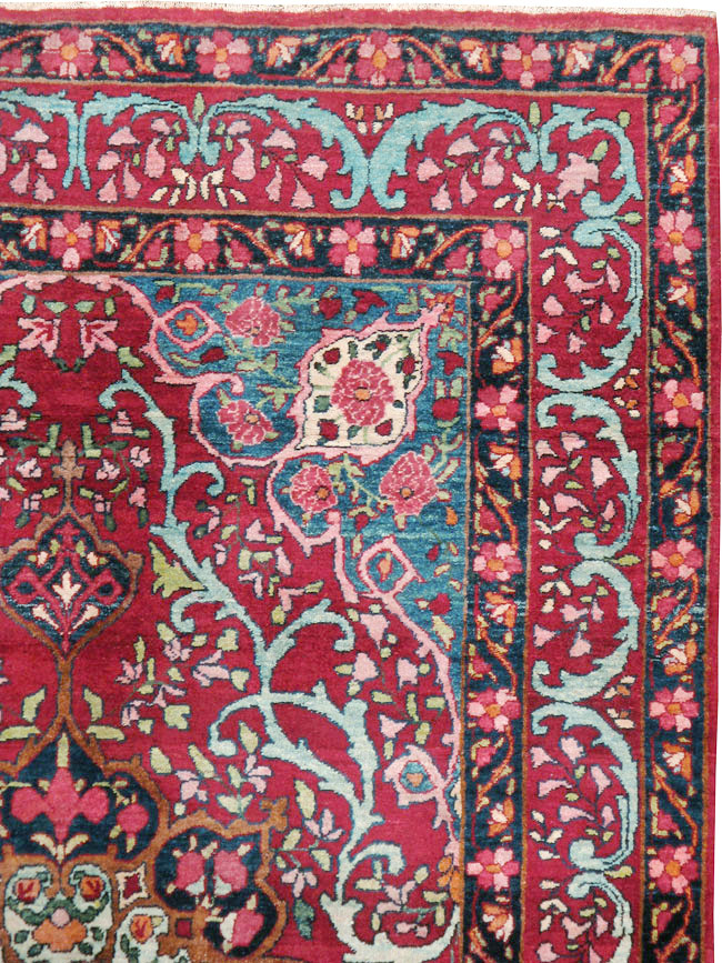 Vintage Persian Lavar Kerman Rug, No.17690 - Staging