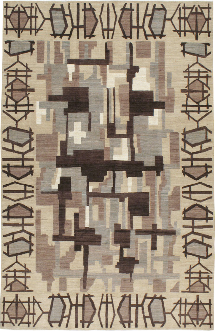 Modernist Persian Tabriz Carpet, No.17696 - Staging