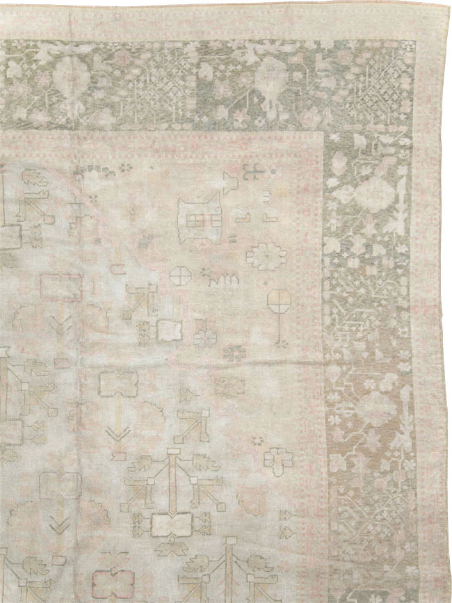 Antique Turkish Oushak Carpet, No.17710 - Staging