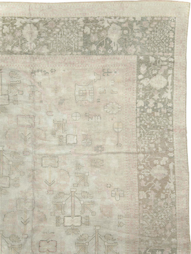 Antique Turkish Oushak Carpet, No.17710 - Staging