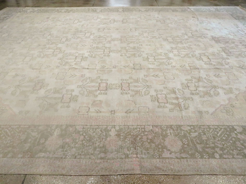 Antique Turkish Oushak Carpet, No.17710 - Staging