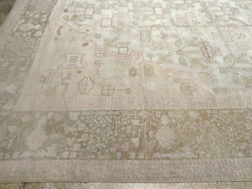 Antique Turkish Oushak Carpet, No.17710 - Staging