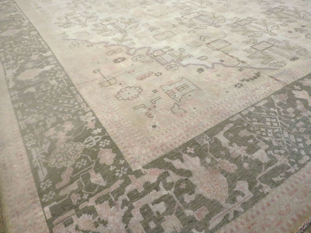 Antique Turkish Oushak Carpet, No.17710 - Staging