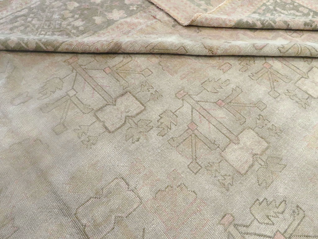 Antique Turkish Oushak Carpet, No.17710 - Staging