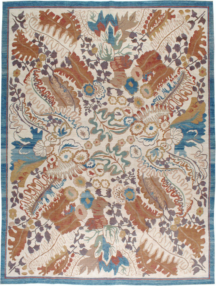 Modernist Persian Tabriz Room Size Carpet, No.17712 - Staging