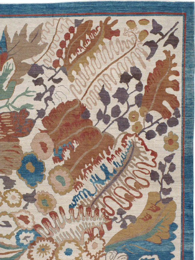 Modernist Persian Tabriz Room Size Carpet, No.17712 - Staging