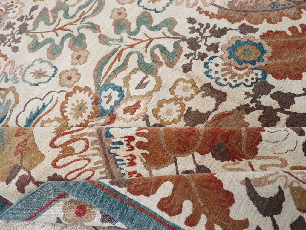 Modernist Persian Tabriz Room Size Carpet, No.17712 - Staging