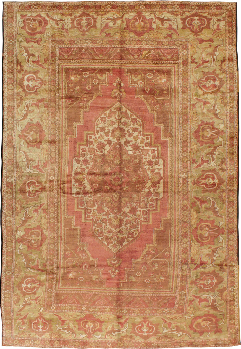 Antique Turkish Oushak Carpet, No.17739 - Staging