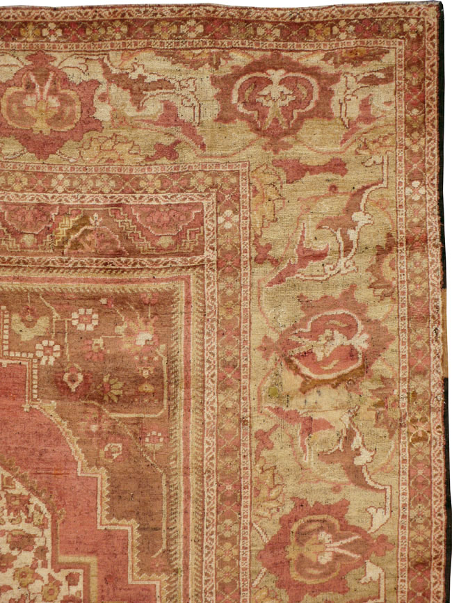 Antique Turkish Oushak Carpet, No.17739 - Staging
