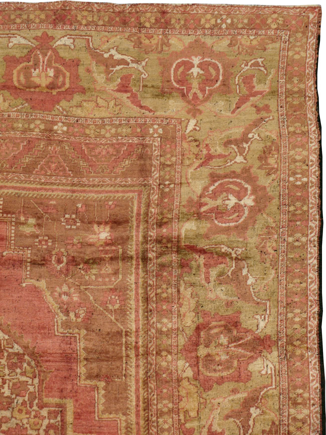 Antique Turkish Oushak Carpet, No.17739 - Staging