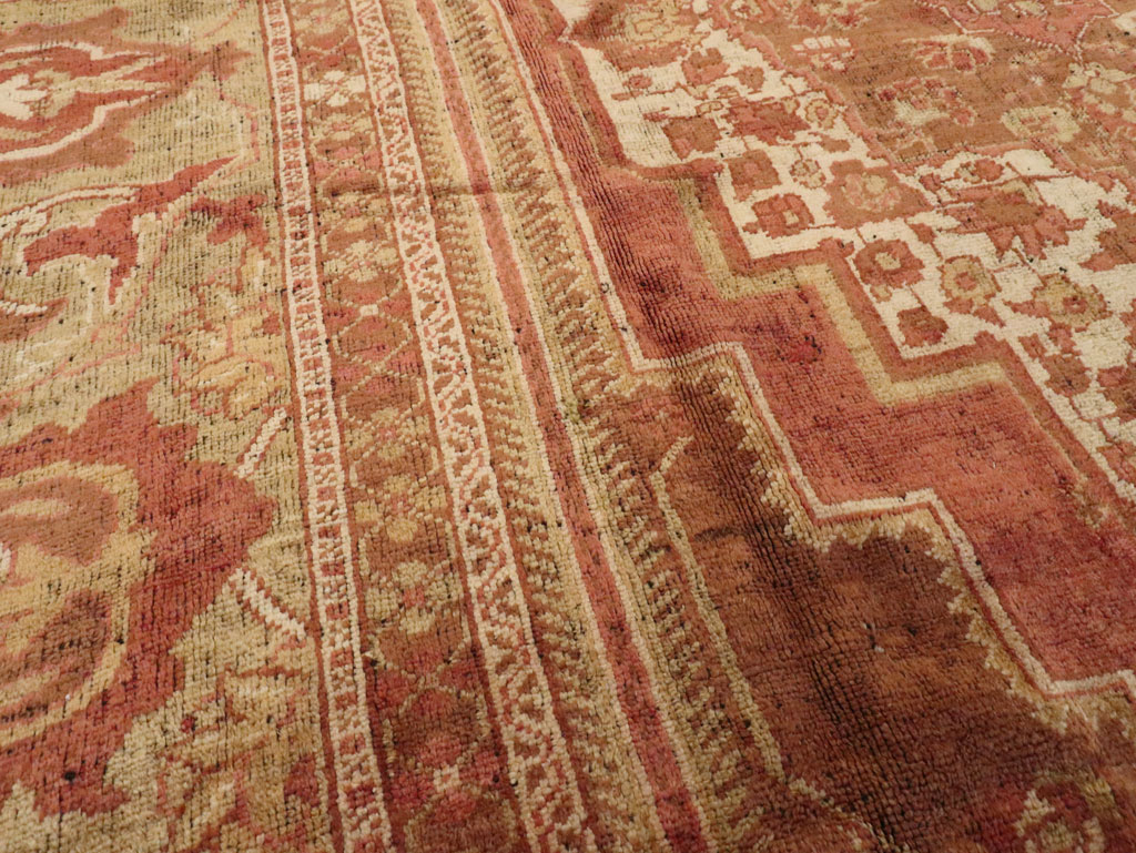 Antique Turkish Oushak Carpet, No.17739 - Staging