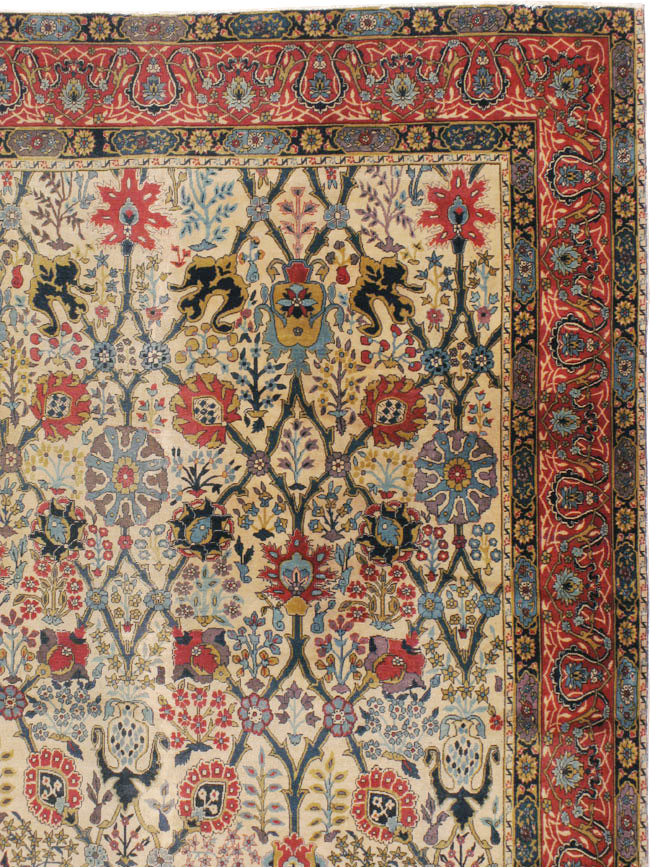 Antique Indian Lahore Square Carpet, No.17752 - Staging